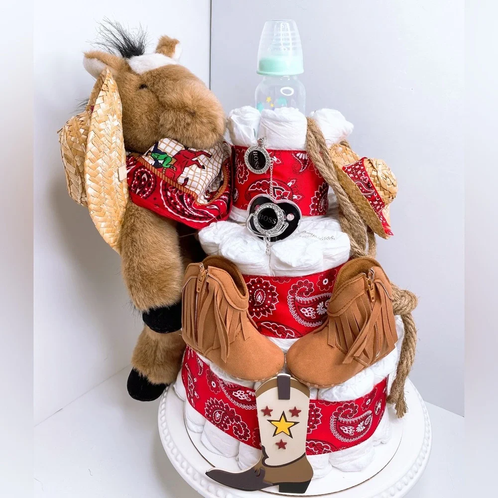 Western Diaper Cake, Cowboy Diaper Cake